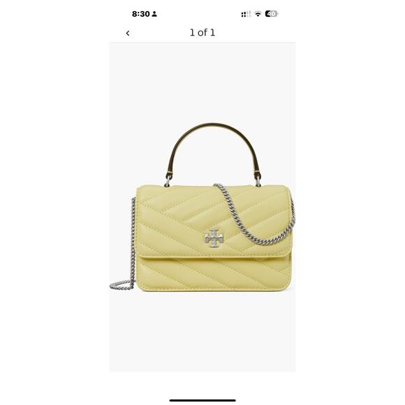 Tory Burch Kira Chevron Mini Top Handle Crossbody yellow - Picture 1 of 1